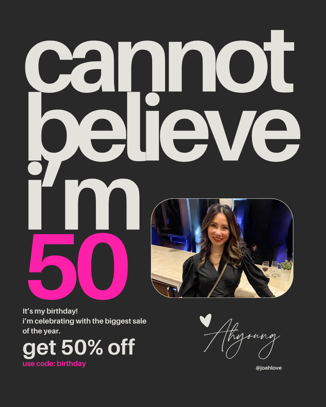 50% off birthday sale